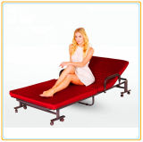 Folding Bed/Hotel Bed/Hospital Bed with Mattress 190*65cm Red Color