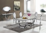 Modern Dining Room Furniture Marble Top Stainless Steel Leg Dining Table
