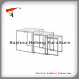 Chromed Legs with Tempered Glass Netsing Coffee Table (CT073)