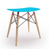 Hot Selling Dress Stool with PP Seat and Wood Leg Plastic Stool Chair