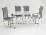 Modern Chrome French Louis Black White Dining Table Stainless Steel
