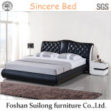 Modern Style Bedroom Furniture Real Leather Bed 1111