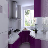 North America Project Purple Modern Varnished Kitchen Cabinet Furniture for Small Kitchen
