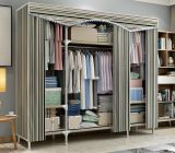 Home Furniture Large Capacity Fabric Wardrobe with Metal Tube