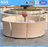 Outdoor Dining Set Round Rattan Table and Chairs