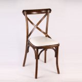 2017 Popular Wedding Solid Wood Rustic X Cross Back Hotel Chair