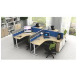 Modern L Shape MFC Table Top 4 Persons Office Desk Use in Office Furniture