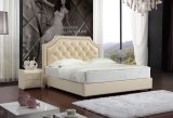Modern Style Half Italian Leather Soft Bed (SBT-33)