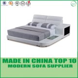 China Bedroom Double Bed with Leather