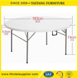 Outdoor HDPE Folding Plastic Round Picnic Table
