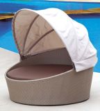 Outdoor Rattan/Wicker Round Daybed with Canopy for Pool (LN-021)