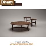 Round Veneer Living Room Coffee Table