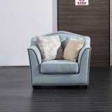 One Seat Sofa with Fabric Upholstered with Nails for Living Room Furniture