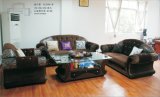 Custom Made Antique Living Room Wooden Fabric Sectional Sofa Set