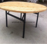Hotel Restaurant Dining Room Fold Contracted at a Low Price Wooden Iron Round Table (M-X3209)