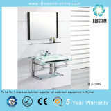 China Bathroom Vanity Glass Washing Basin with Mirror (BLS-2089)