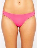 2015 Neoprene Pink Exclusive Lattice Side Hipster Bikini Pant