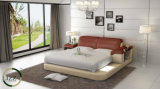 Modern Bedroom Furniture Leather Bed with LED