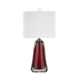 Scarlet Clear Glass Body Fabric Shade 1 Light Table Lamp
