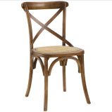 Solid Oak Wood Antique Cross Back Chair for Restaurant
