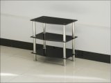 Simple Three-Shelf Glass TV Stand (TV030)