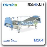 Two Functions Medical Beds, Double Cranks Manual Hospital Patient Nursing Bed