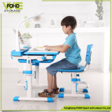 Child Reading Plastic Metal Adjustable Kids Study Table with Attached Chair