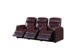 3PC Home Theater Set Recliner Movie Leather Chair