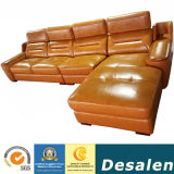 China Canton Fair Upholstered Home Furniture L Shape Genuine Leather Sofa (A78-1)