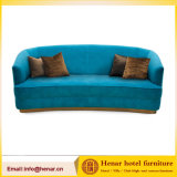 Latest Design Teal 3 Seat Blue Wooden Fram Couch Lounge Sofa