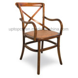 Cross Back Square Wooden Seat Restaurant Chair with Arm (SP-EC145)