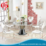 Modern Design Round Stainless Steel Dining Table and Chair Sets