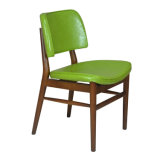 Retro Green Leather Wooden Starbucks Coffee Chair (SP-EC601)
