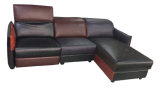 L Shape Small Size Recliner Leather Sofa for Korea Market (G17316)