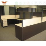 Wooden Office Workstation Design, Staff Table with Partition