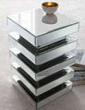 Glass Mirror Furniture Mirrored Side End Table