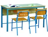 High Quality Elementary School Double Desk and Chair, Wooden Student Desk and Chair