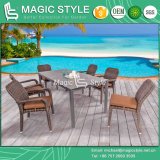 Patio Arm Chair Rattan Armless Chair Outdoor Dining Set Stackable Chair (MAGIC SYTLE)