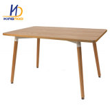 Factory Price Popular Plastic and Beech Wooden Leg Eames Table