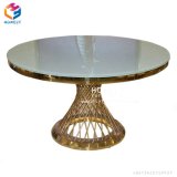 Luxury Hotel Dining Gold Wedding Stainless Steel Table (HLY-TS01)