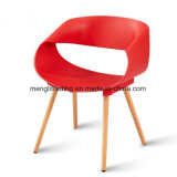 Modern Color Plastic Chair with Beech Wood Leg