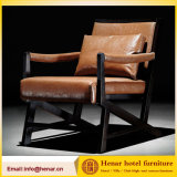 Fashion Design Oak Wood Armrest Orange Dining Room Chair