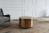 Plating Gold Color Brushed Round Each Size of Coffee and Side Table