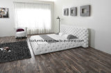 European Style Luxury Bedroom Furniture Soft Bed with Leather