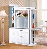 Home Kitchen Wood Storage Cabinet with Wine Glass Shelf