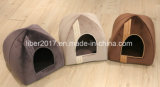 Beige Pet Bed Cage Cat House Bed Comfortable Polyester Pet Bed Dog and Cat House Modern Pet Bed