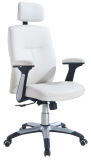 White Fashionable Ergonomic Reception High Back Gas Lift Chair
