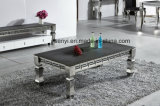 Modern Living Room Furniture Glass Top Stainless Steel Base Coffee Table