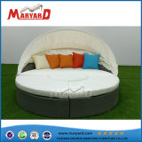 Fashion Design Outdoor PE Wicker Round Daybed with Tent