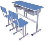 Hot Selling Plastic Double Studend Desk and Chair Set
